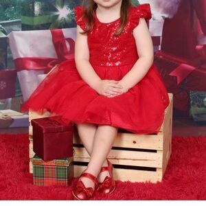 2T red dress and shoes 6.5